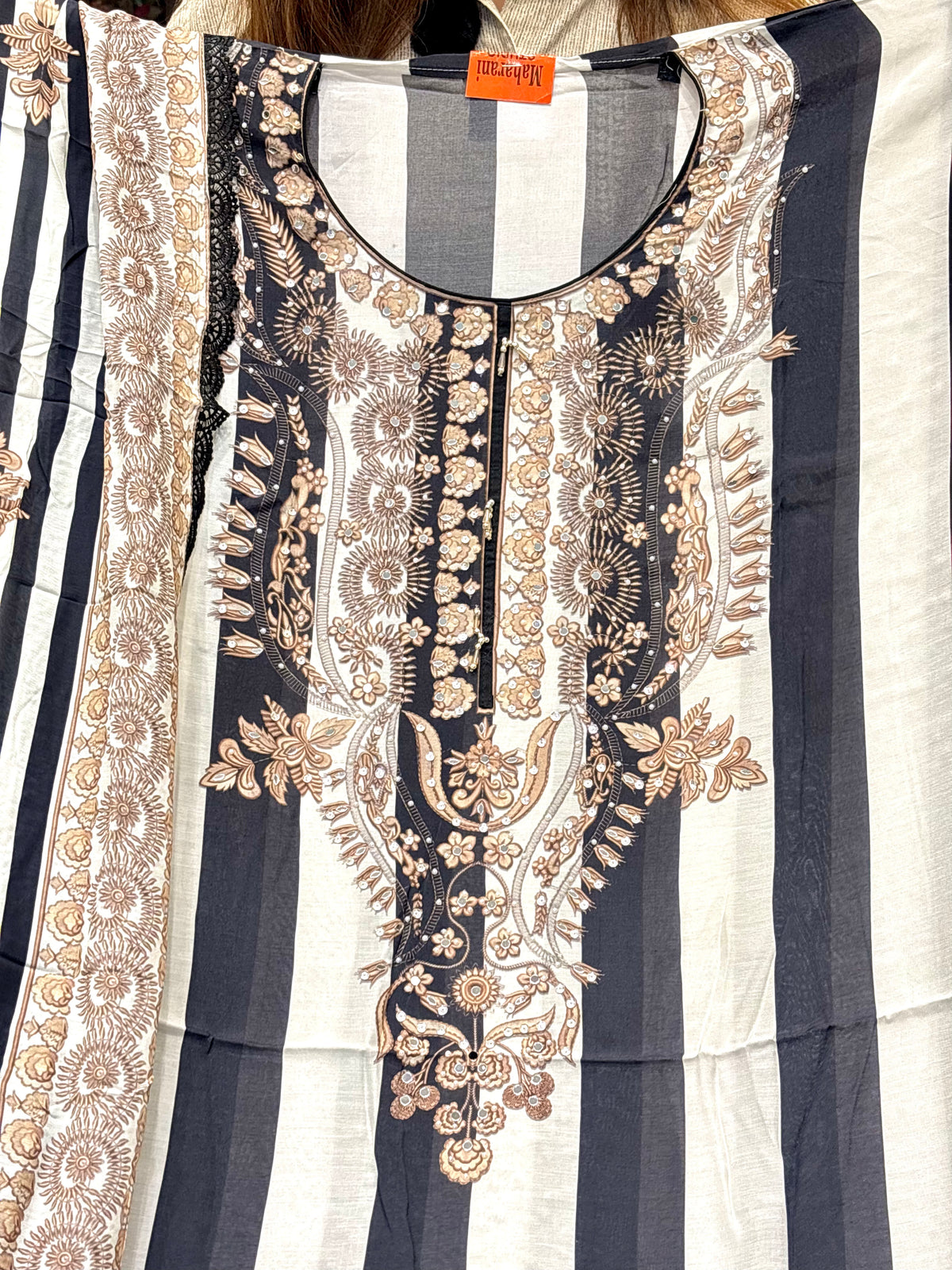 Sequin Work Unstitched Suit