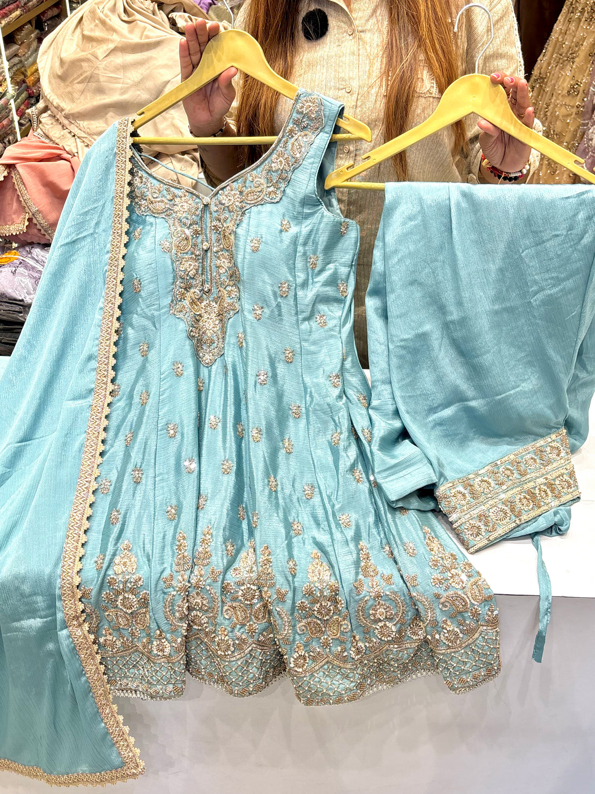 Short Anarkali with Farshi Salwar