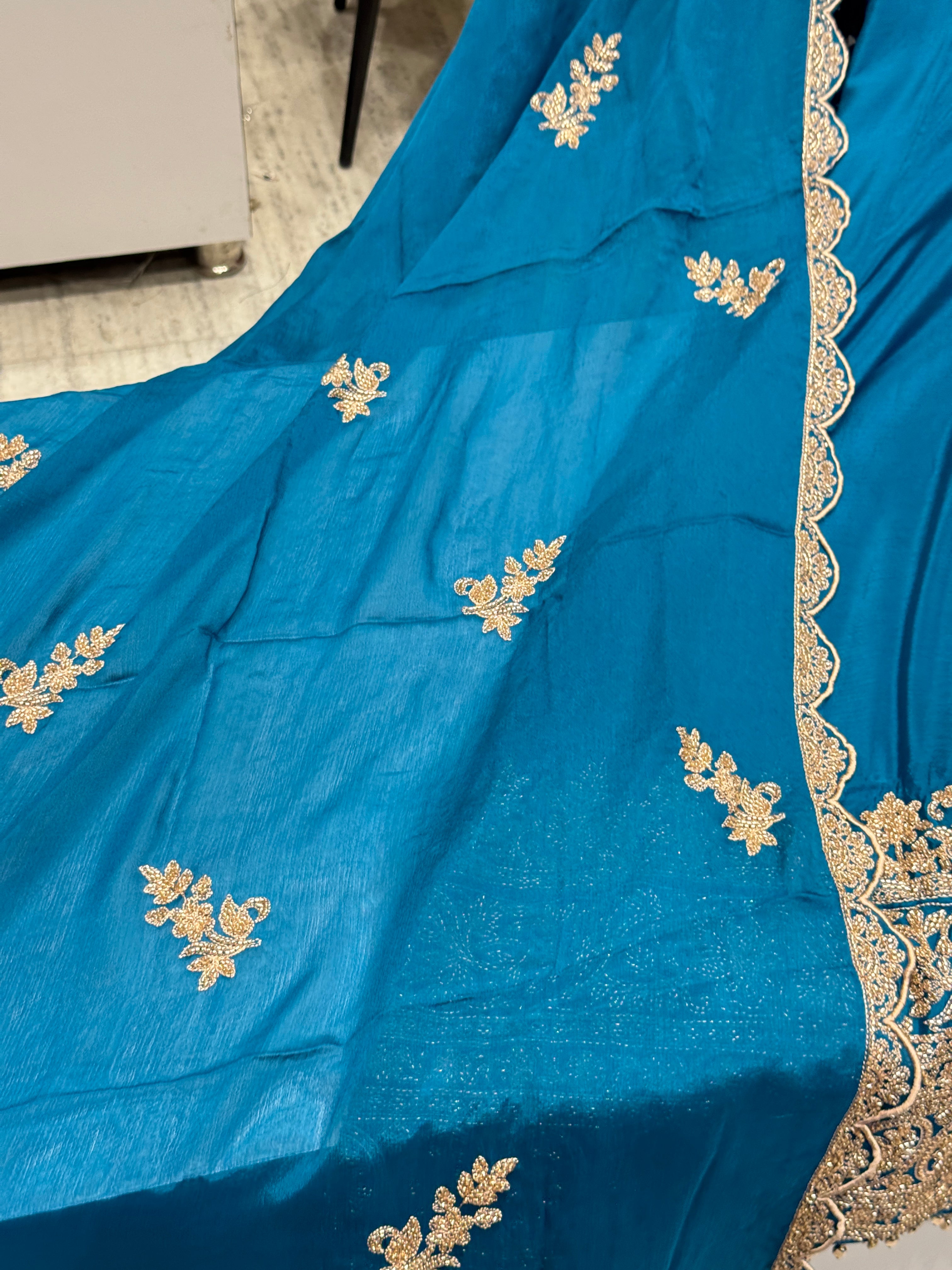 Azure Zehra Luxury Partywear Suit Set