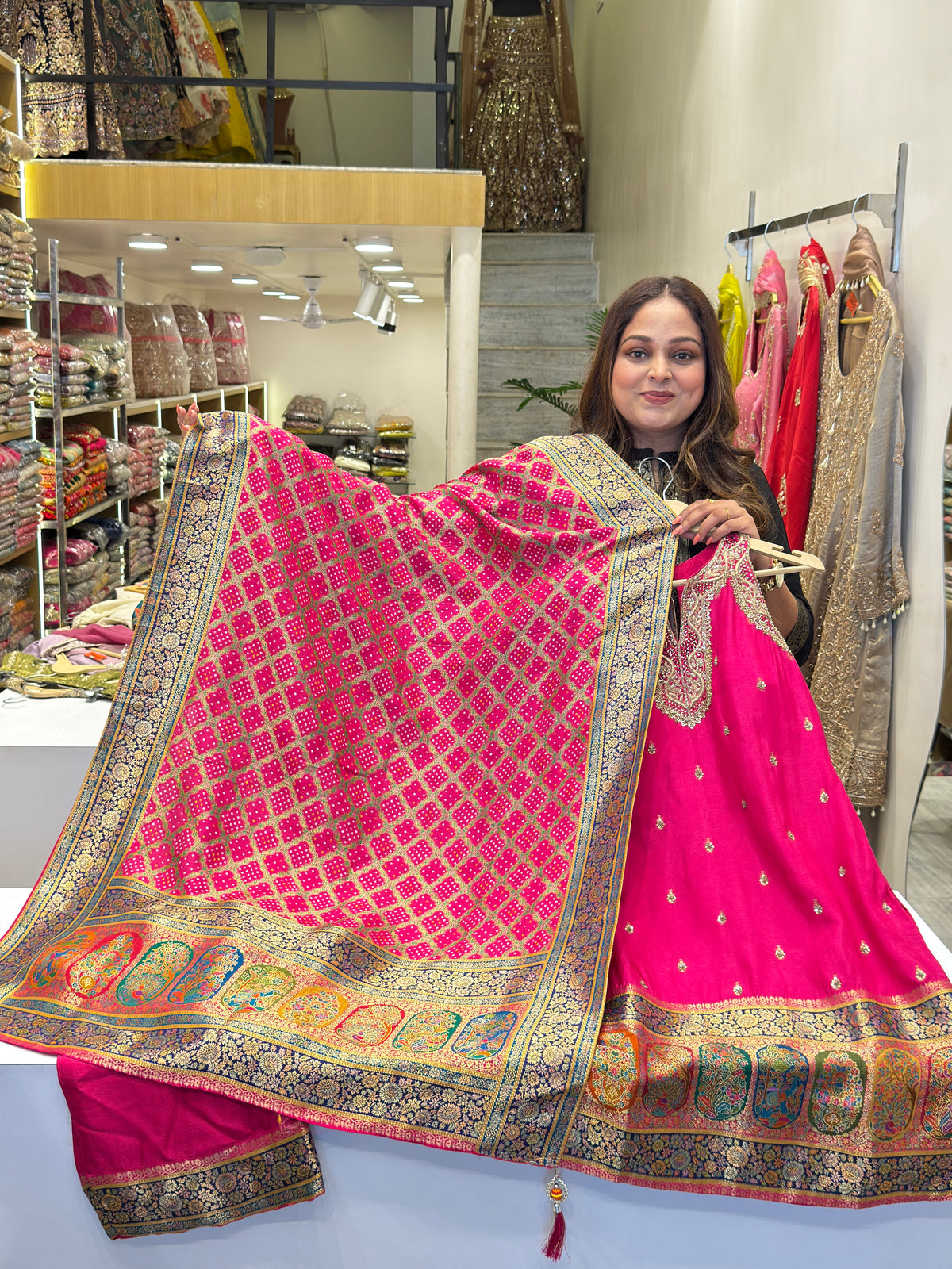 Rani Gulbahar Banarasi Partywear Suit Set