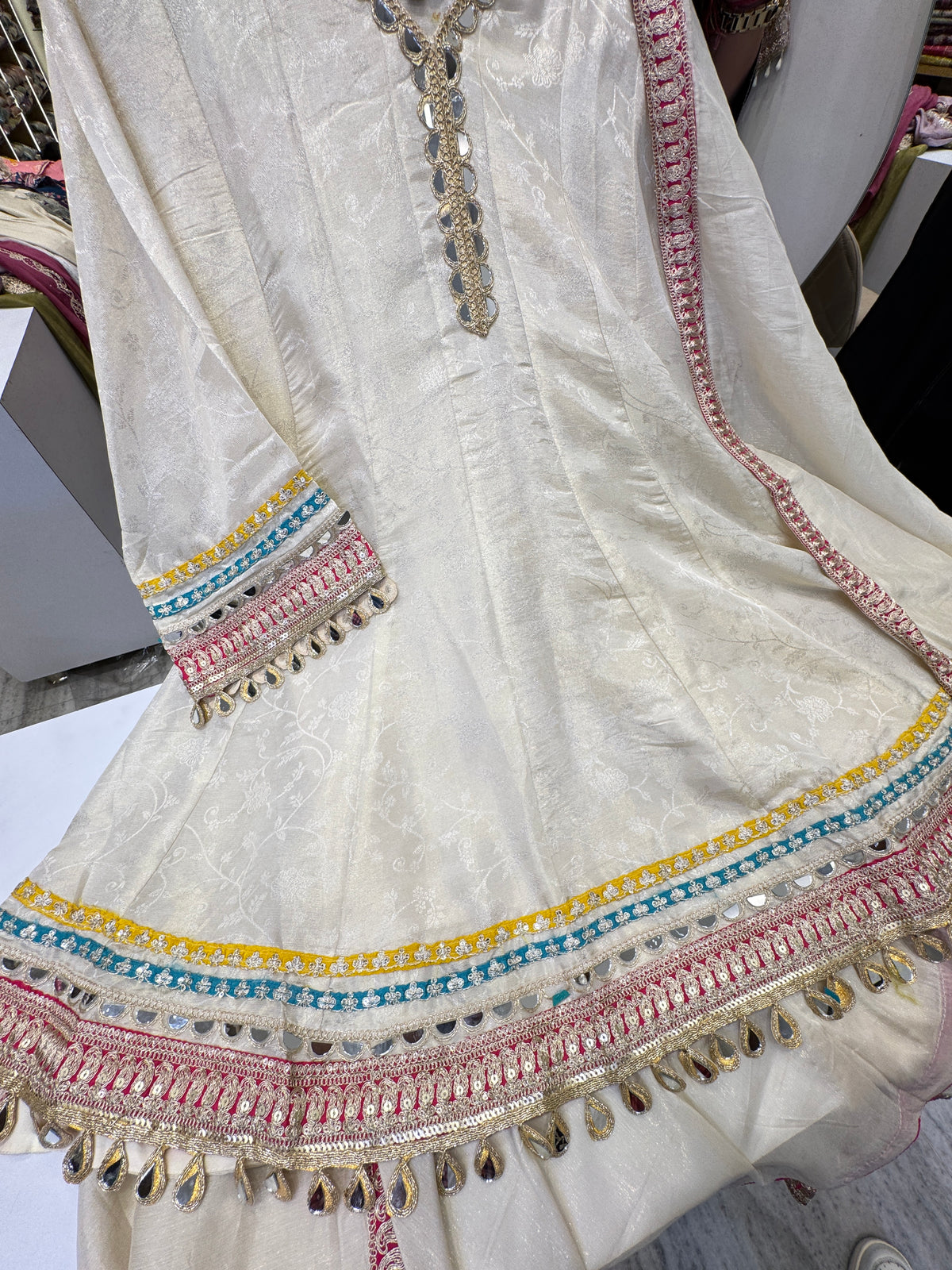 Ivory Noor Luxe Partywear Suit Set