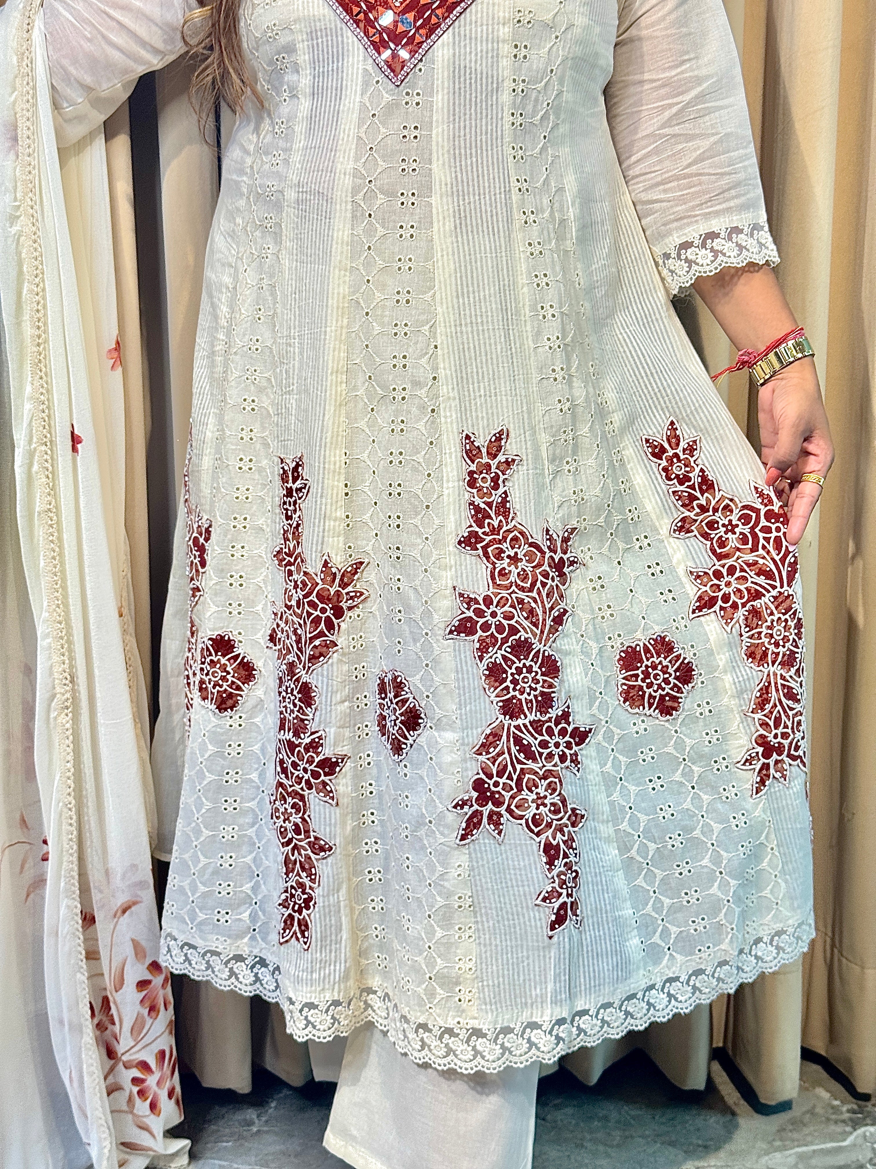 Ivory Bloom Anarkali Suit
