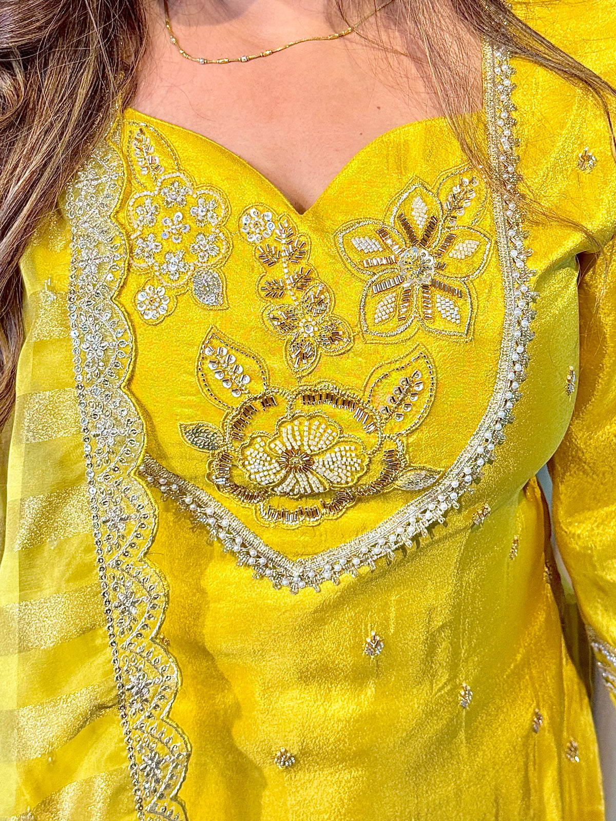 Noor Luxe Pearl Shimmer Party Suit Set