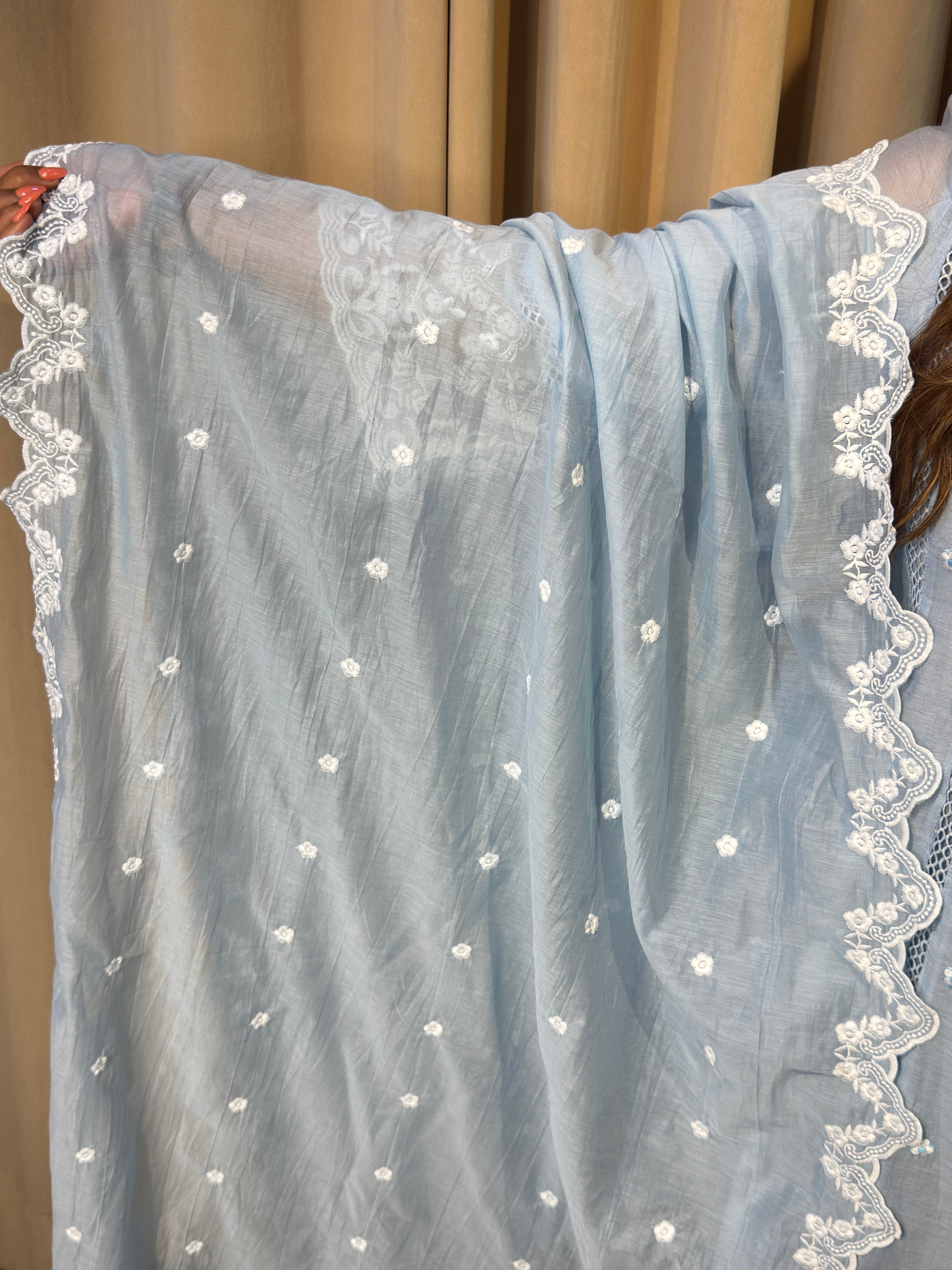 Mint Aura Shimmer Silk Anarkali Set