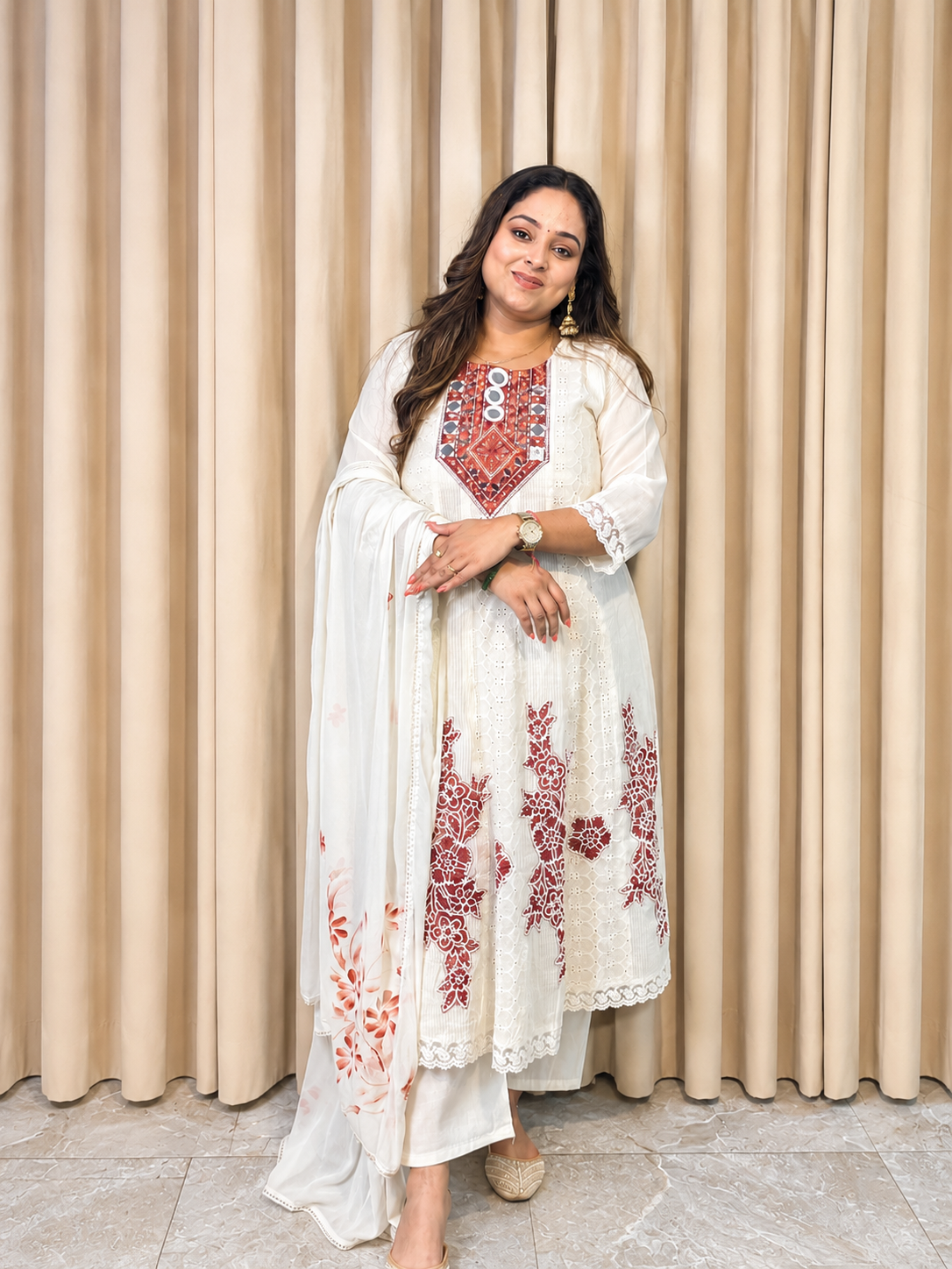 Ivory Bloom Anarkali Suit