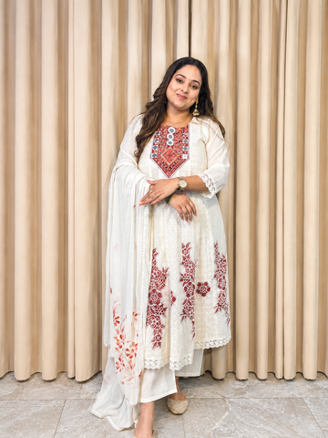 Ivory Bloom Anarkali Suit