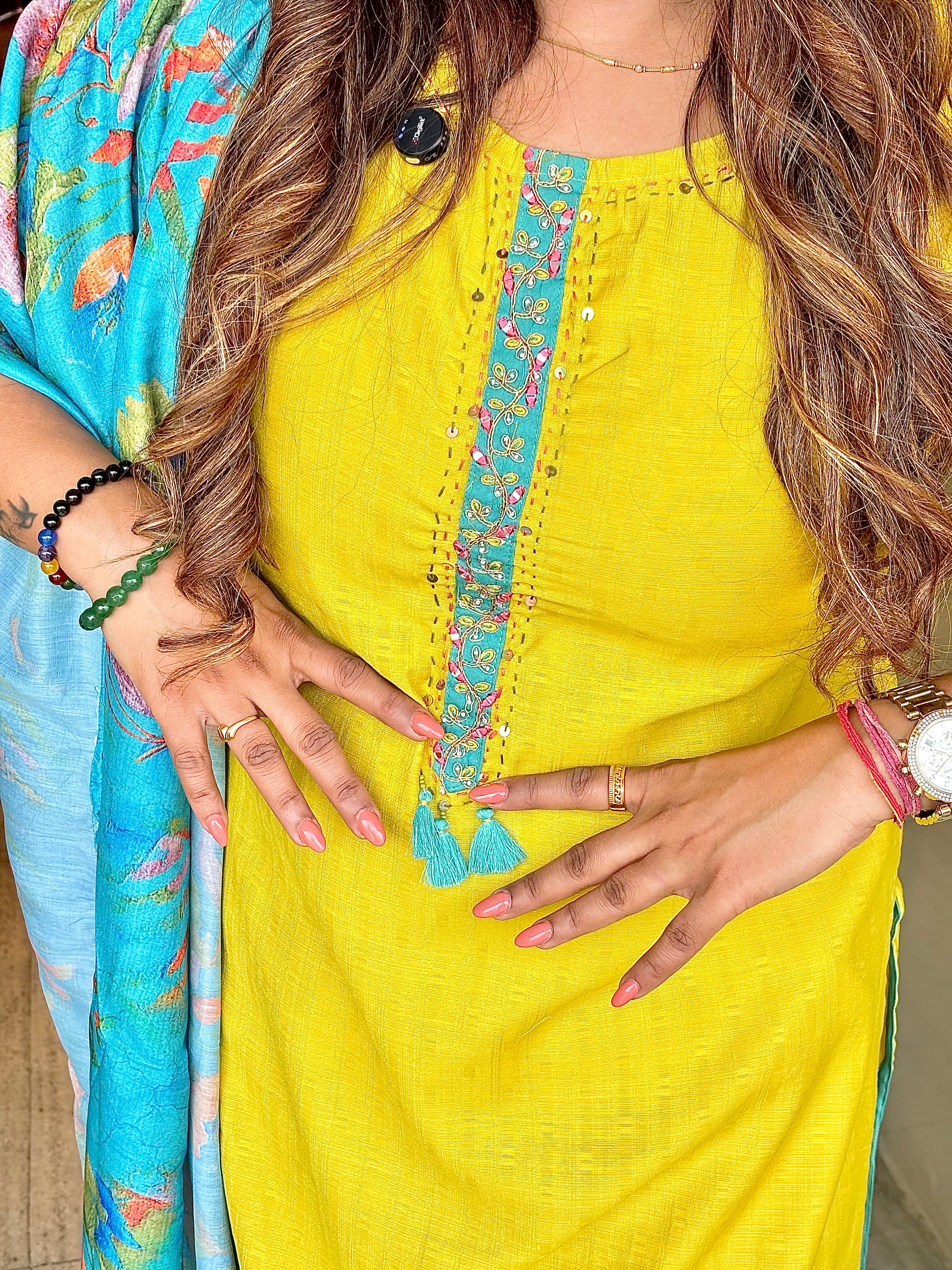 Sunray Elegance Rayon Cotton Straight Suit Set