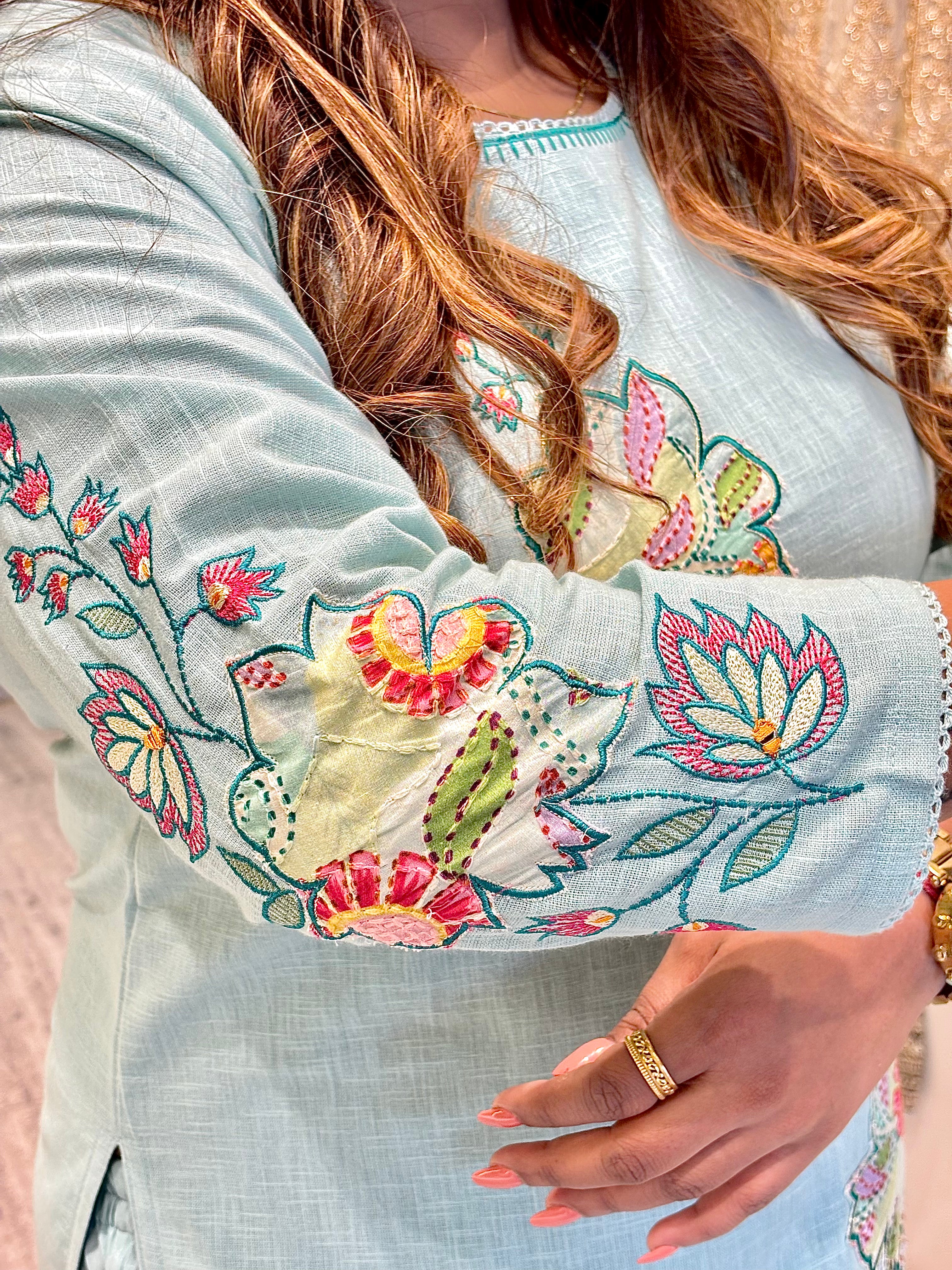 Aafreen Embroidered Lilan Cotton Suit Set
