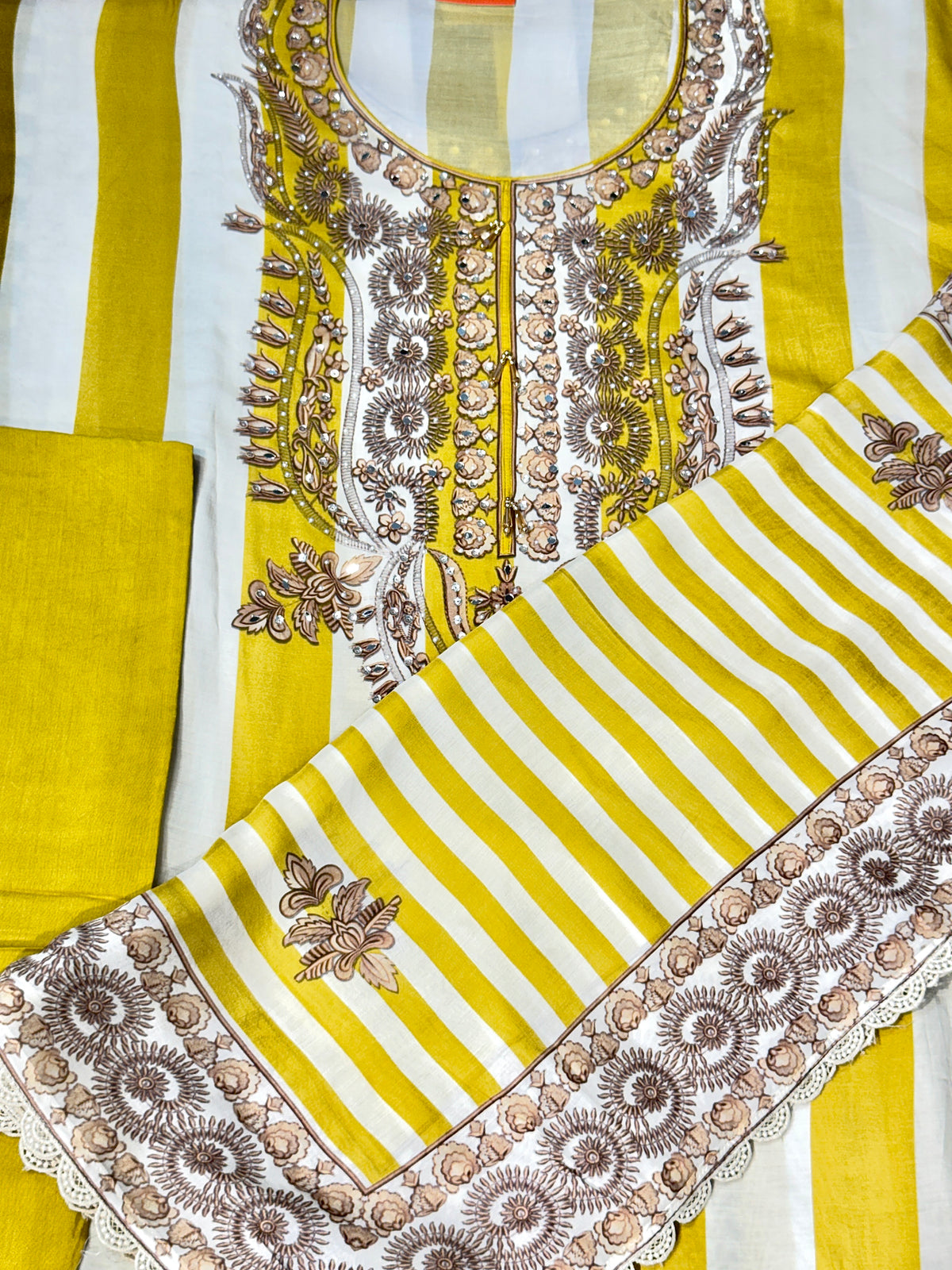 Sunlit Zari Stripe Partywear Suit Set