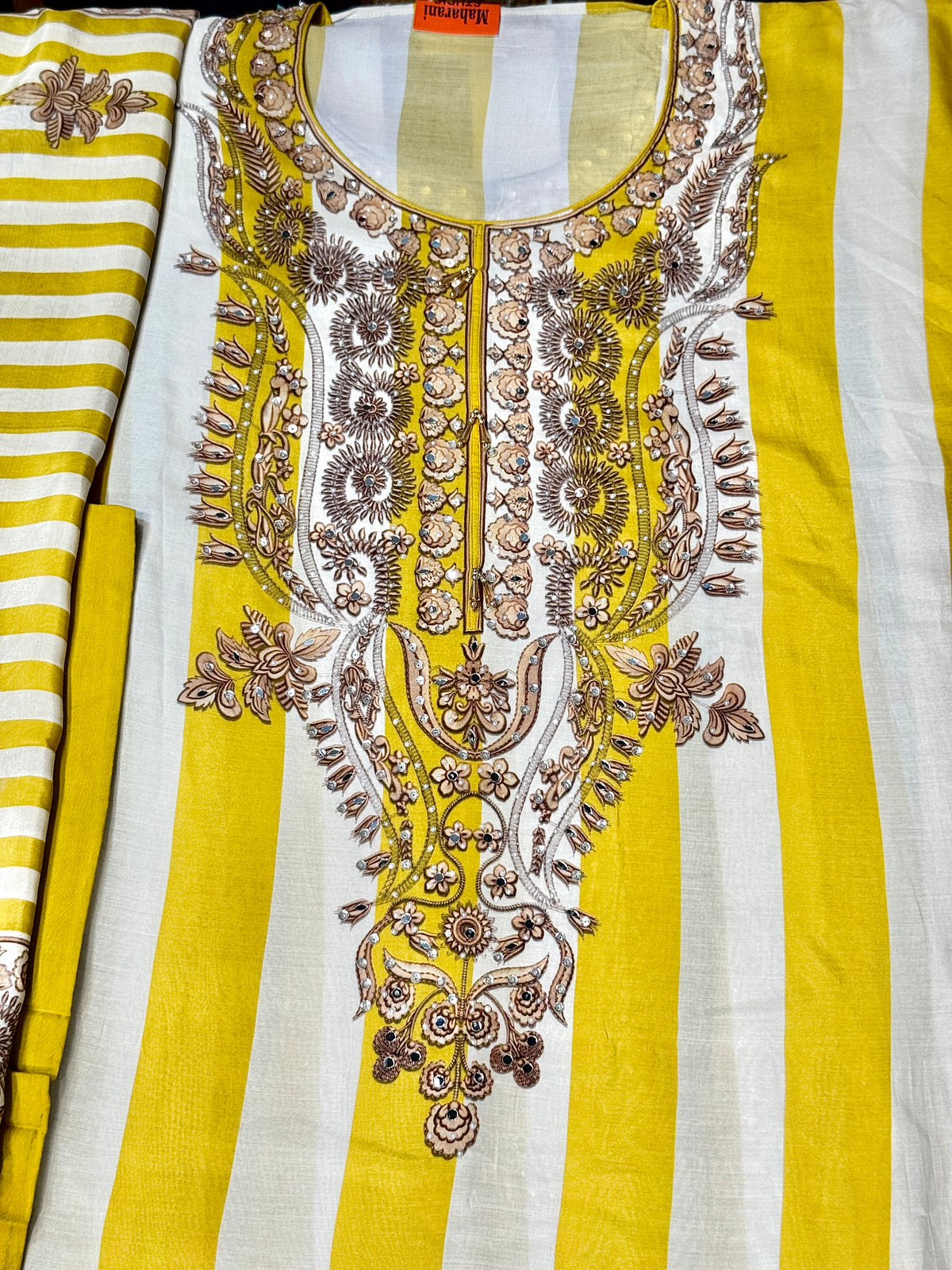 Sunlit Zari Stripe Partywear Suit Set