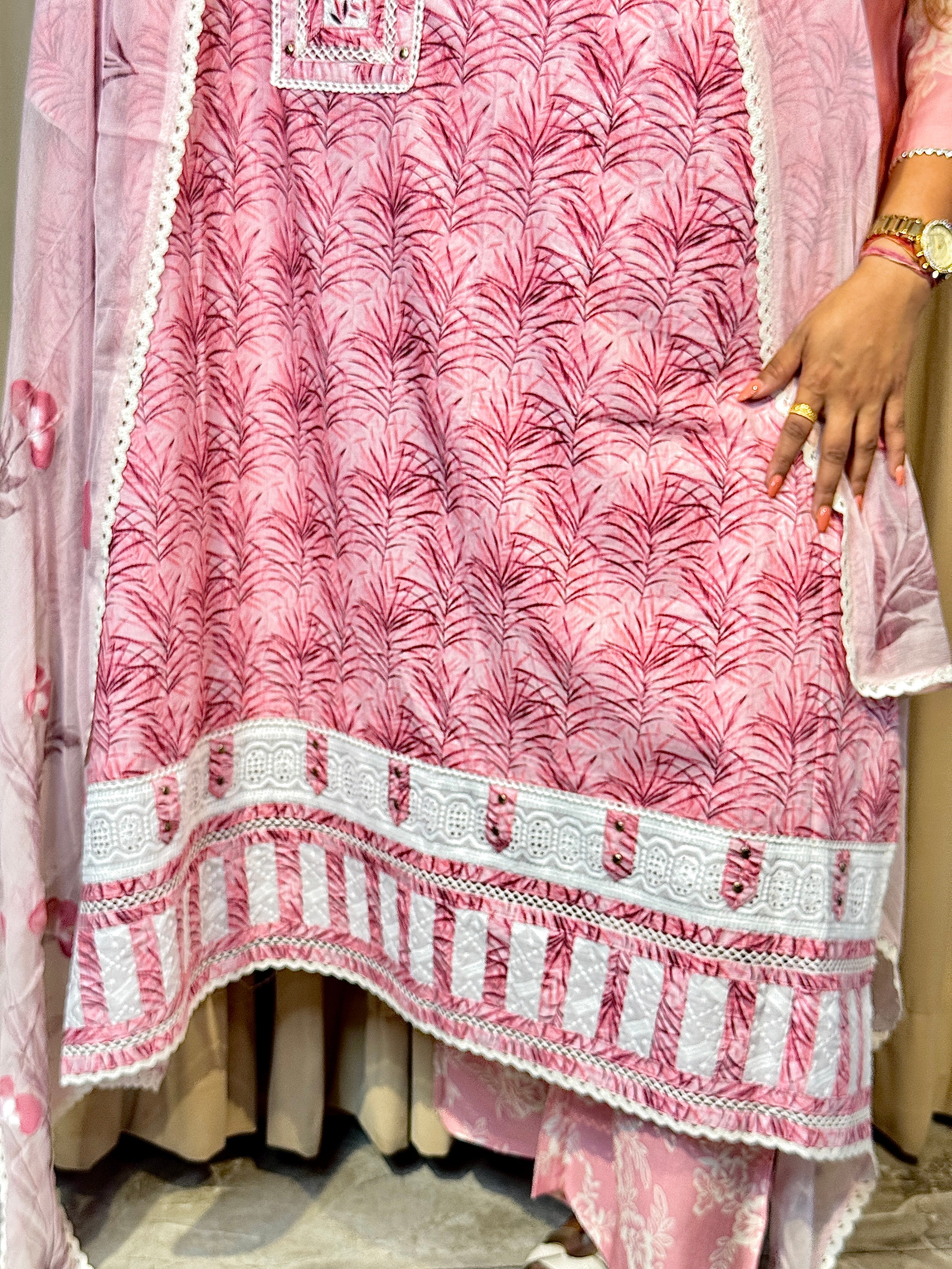 Blush Bloom Cotton Unstitched Suit Set