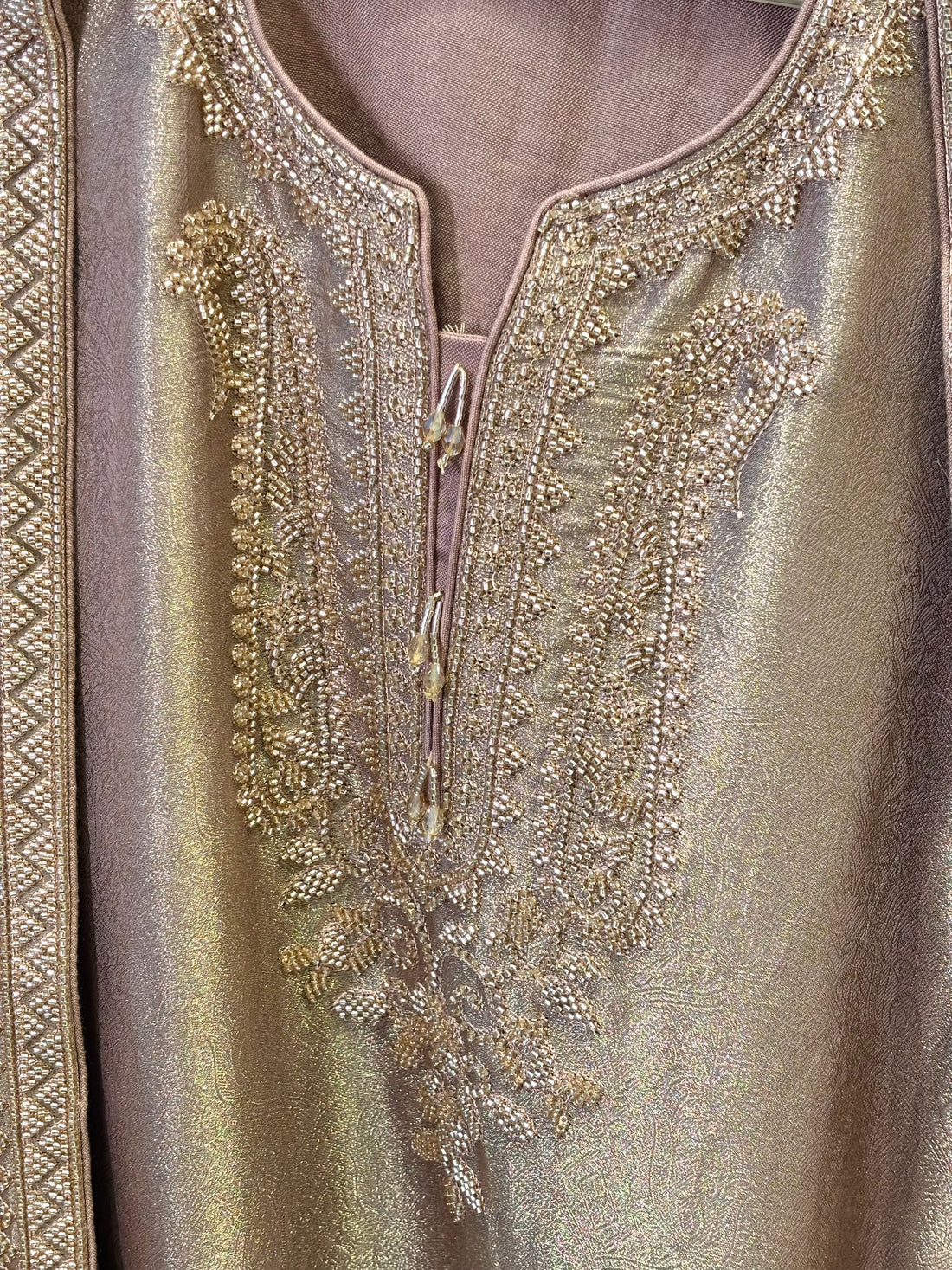 Blush Gold Shimmer Bell-Bottom Set