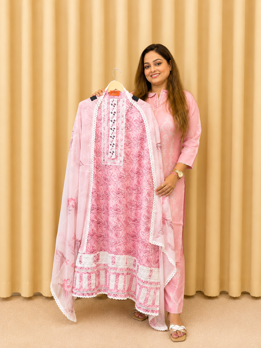 Blush Bloom Cotton Unstitched Suit Set