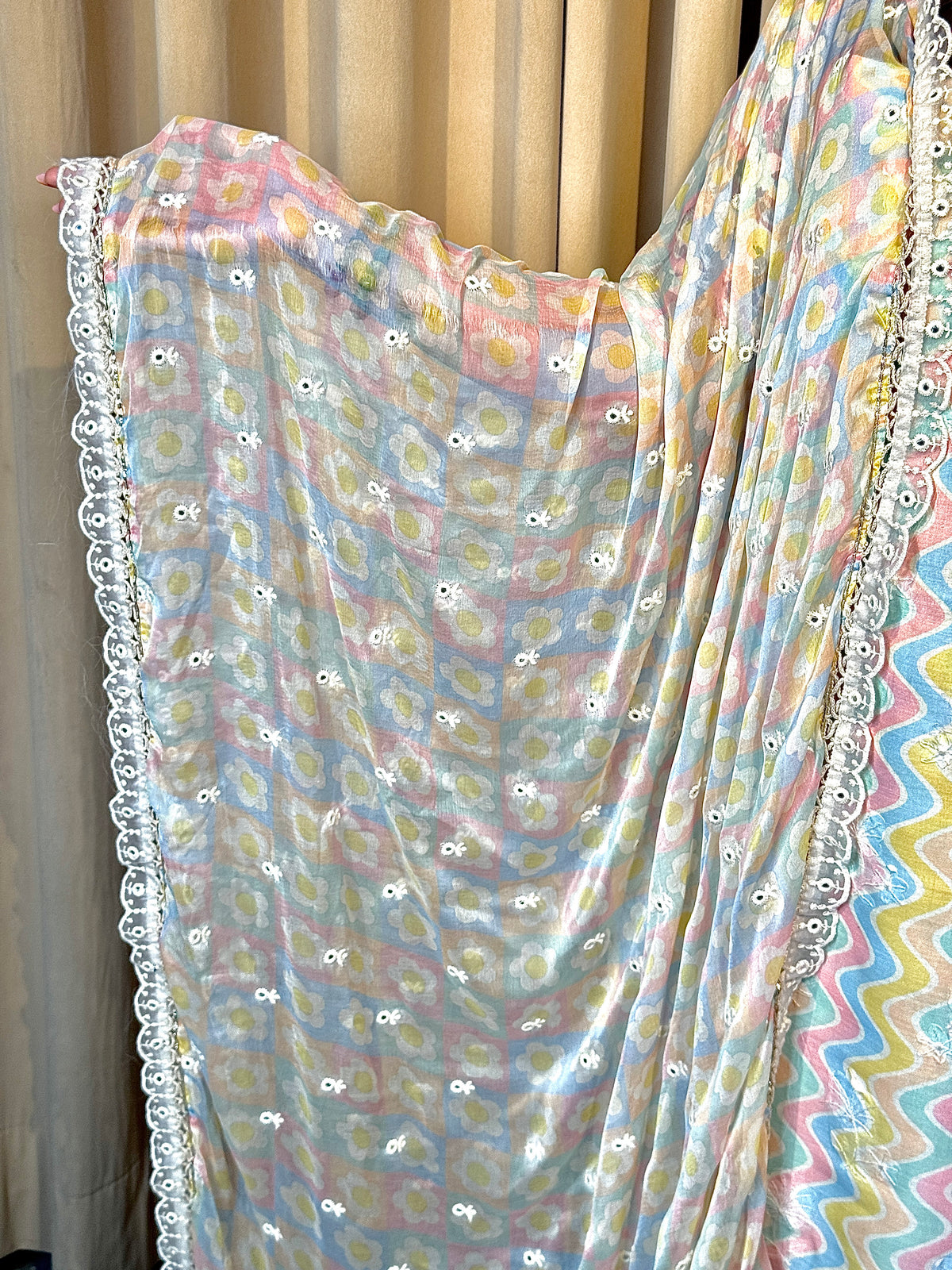 Pastel Grace Cotton Unstitched Suit Set