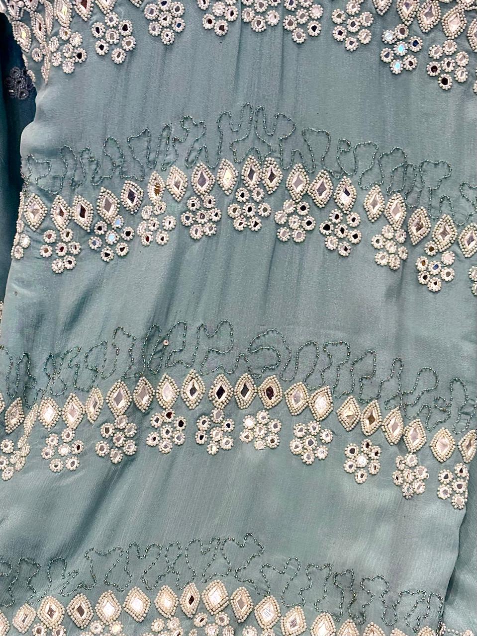 Beads Work Pant Suit Set