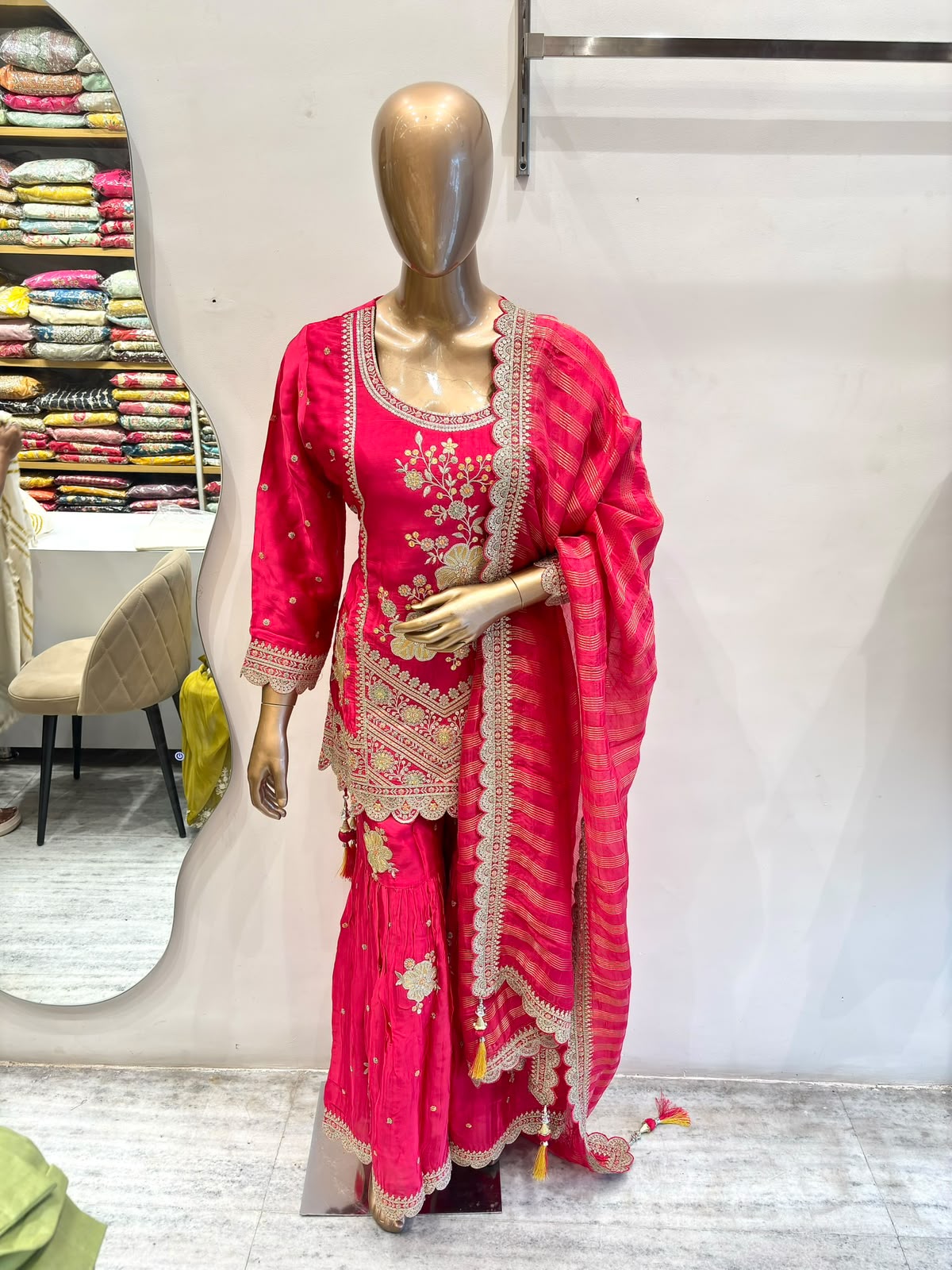 Magenta Gajji Silk Garara Set