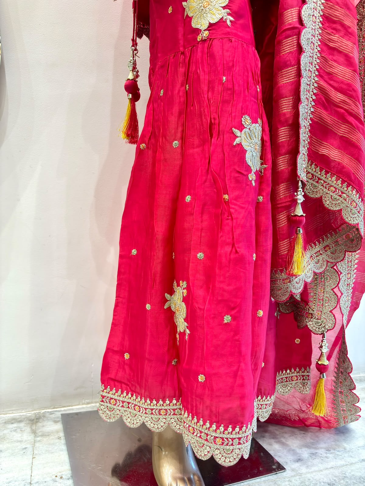 Magenta Gajji Silk Garara Set