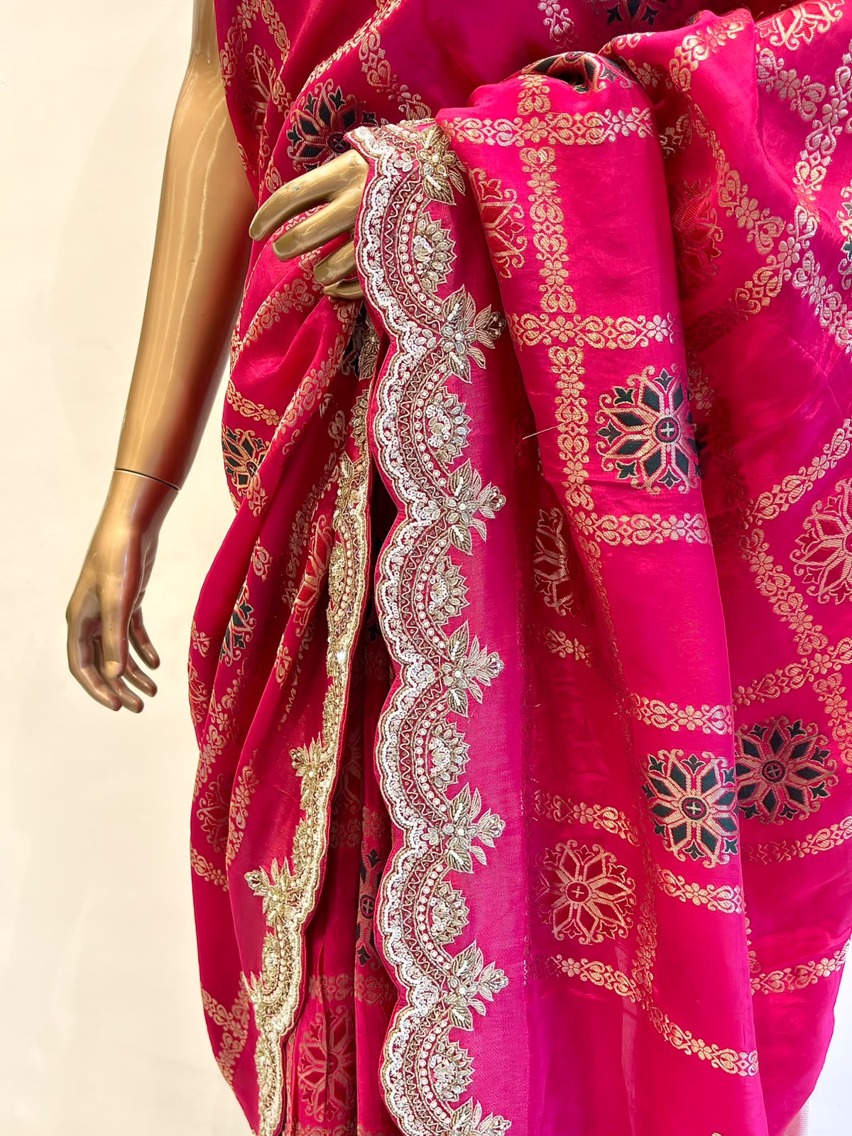 Magenta Handwork Saree