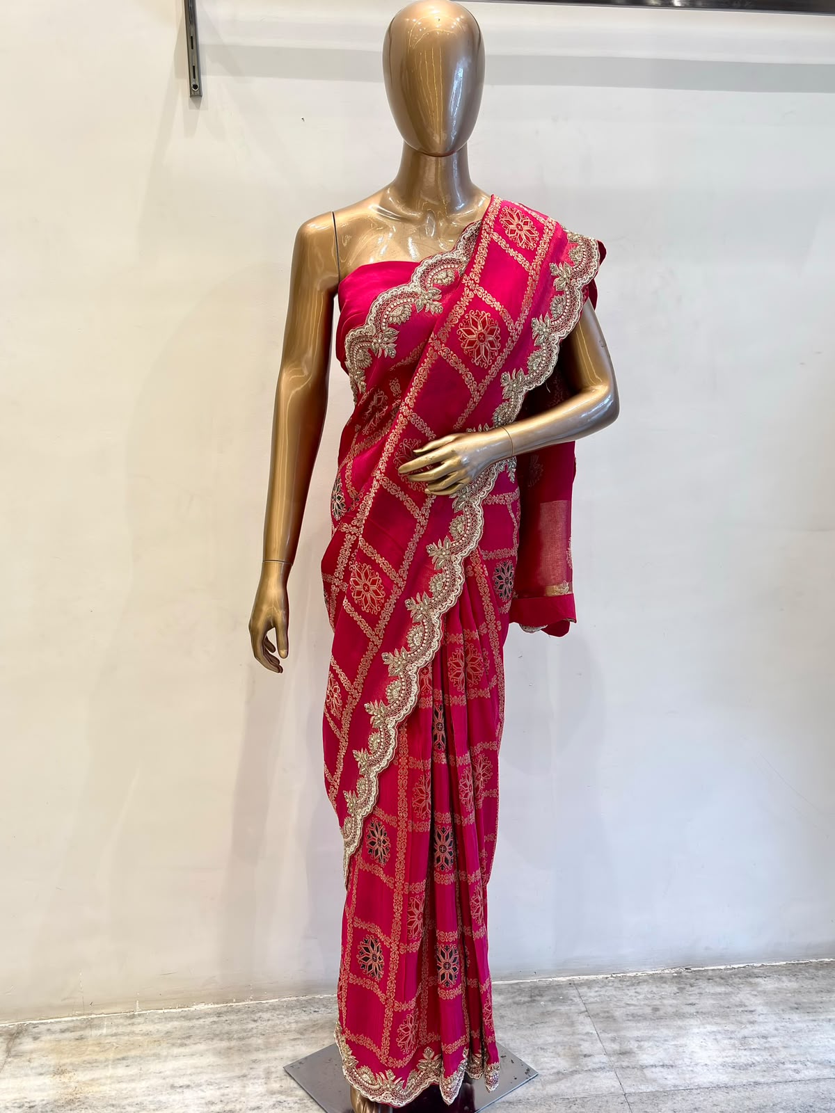 Magenta Handwork Saree