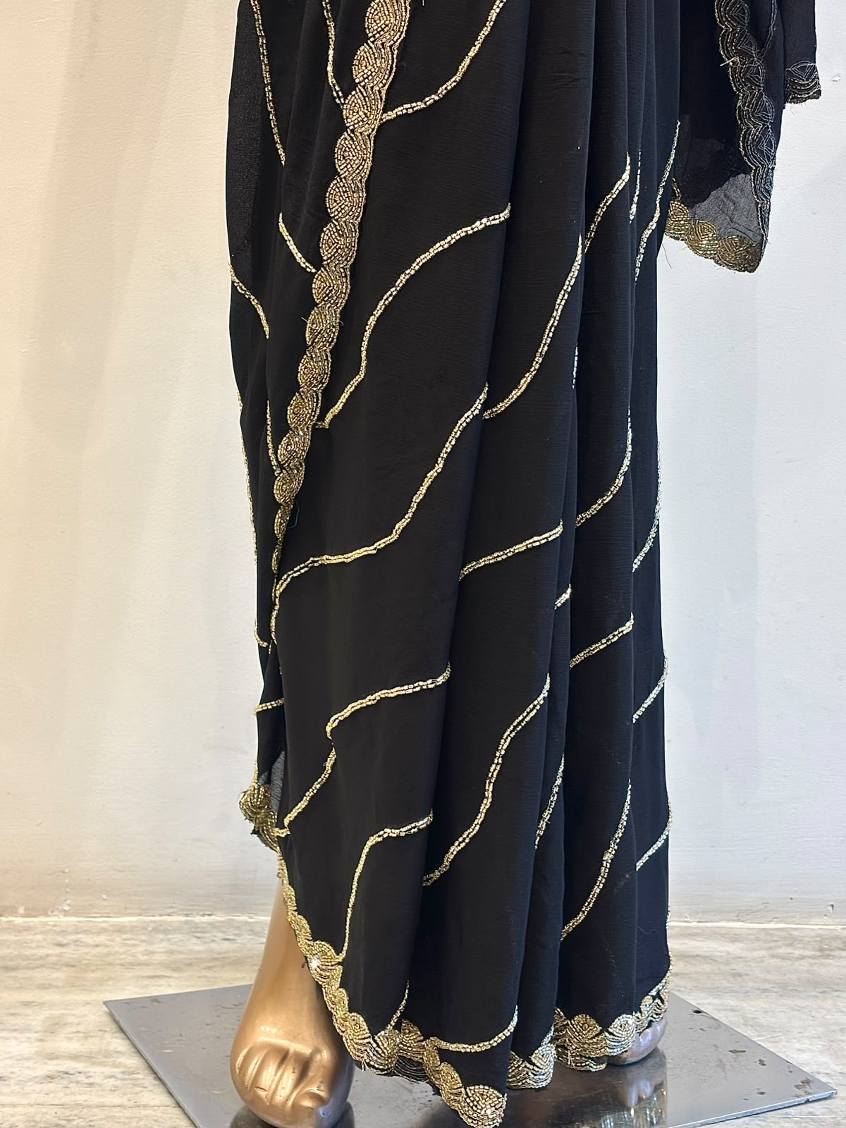 Black Handwork Saree