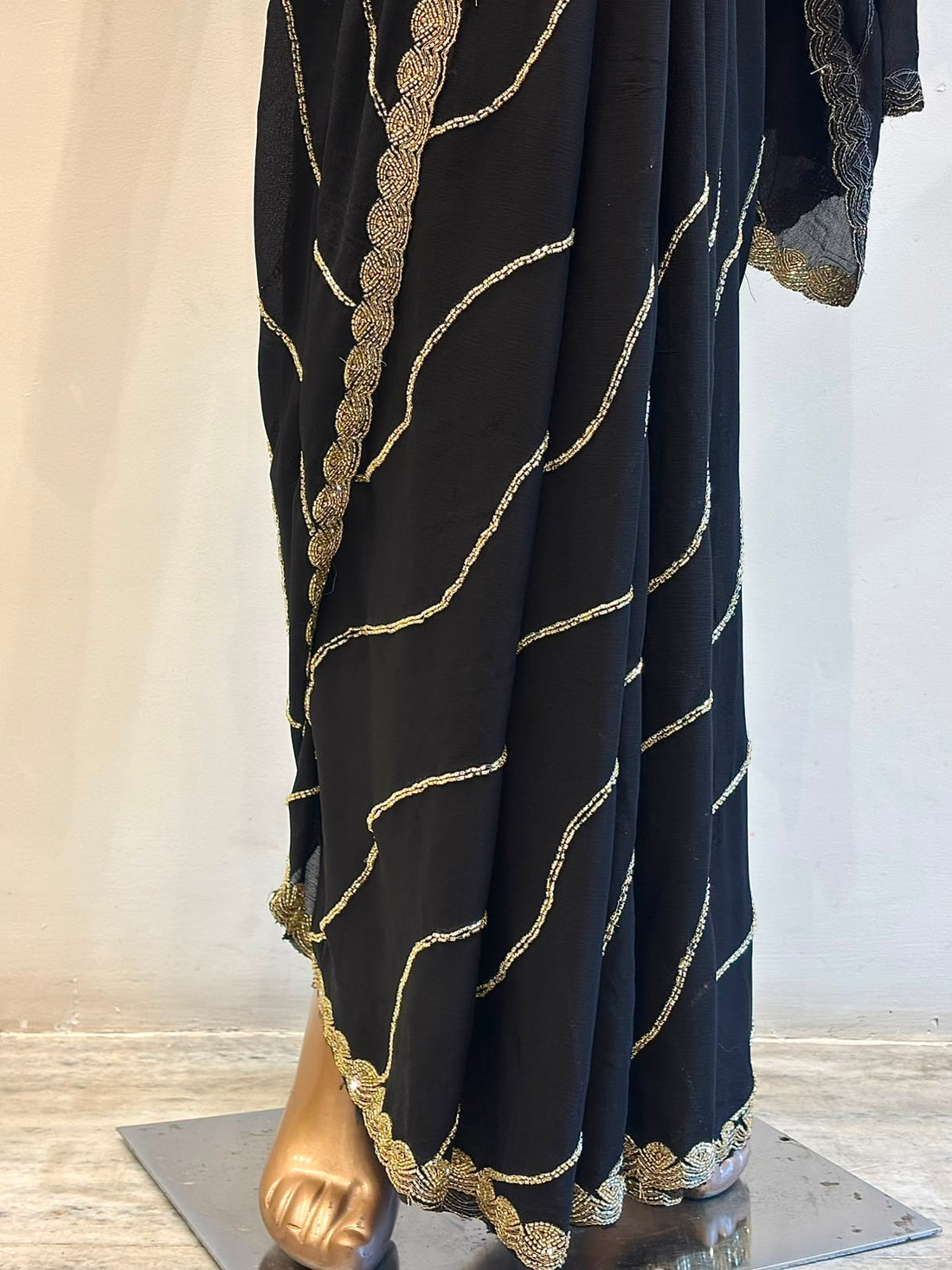 Black Handwork Saree