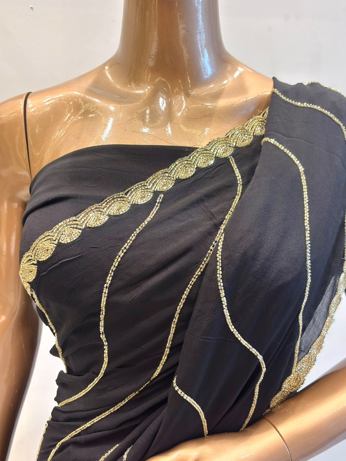 Black Handwork Saree