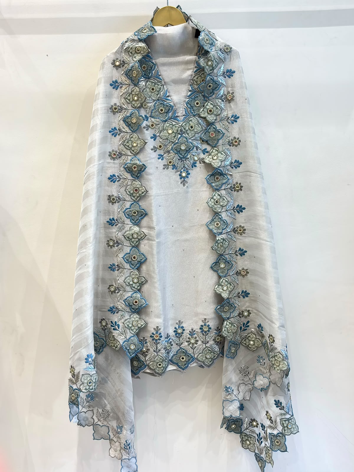 Pastel Embroidered Unstitched Suit