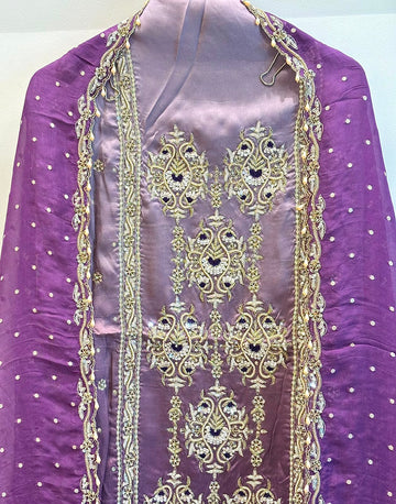 Dual-Shade Gaji Silk Unstitched Suit
