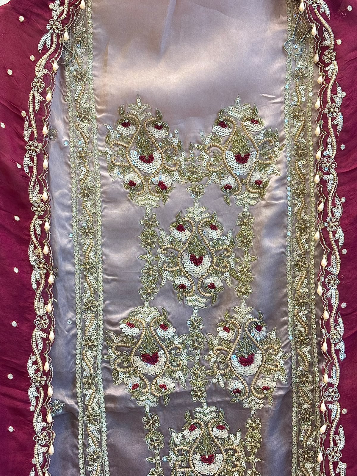 Dual-Shade Gaji Silk Unstitched Suit