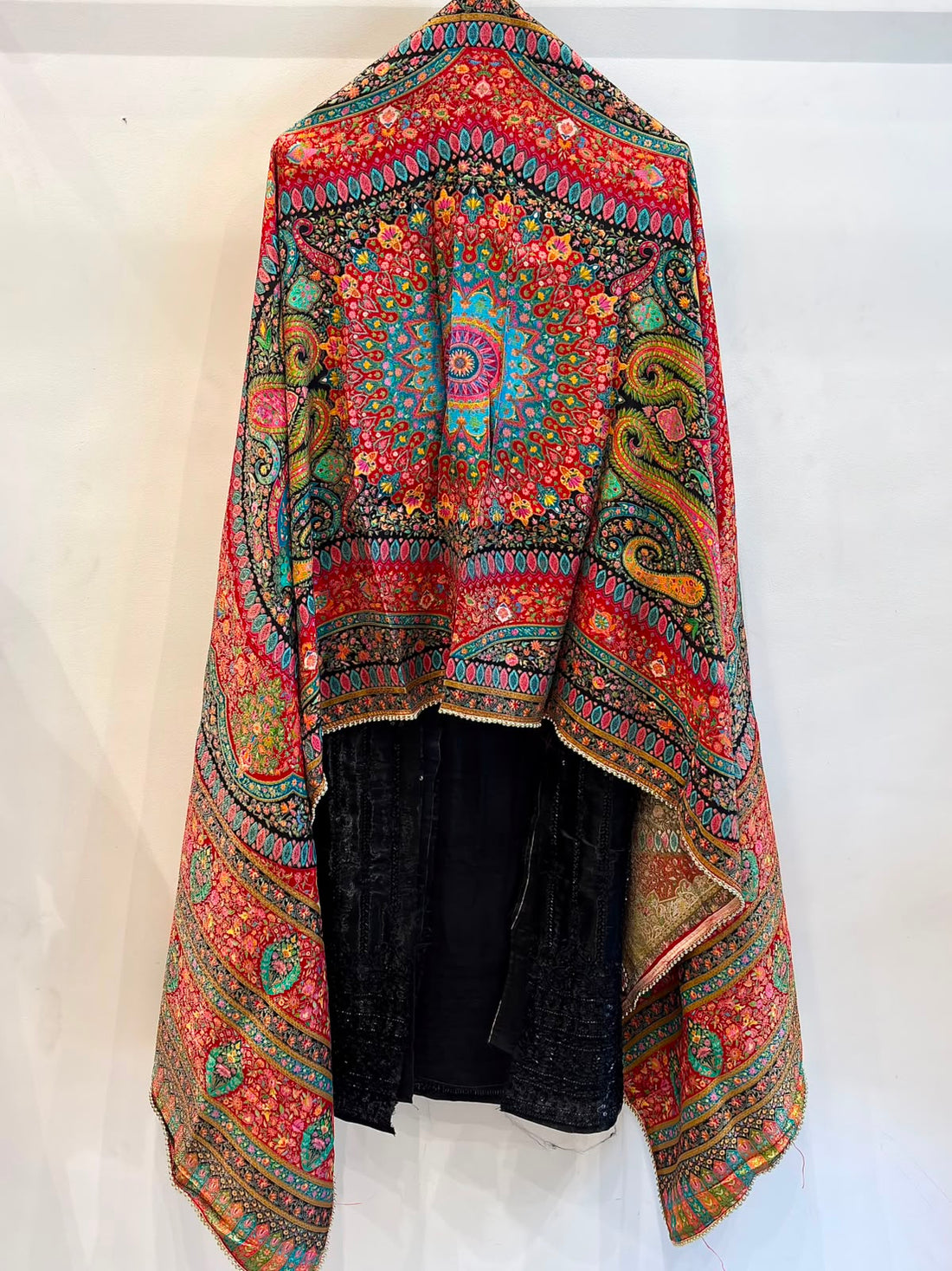 Black Gajji Silk Unstitched Suit