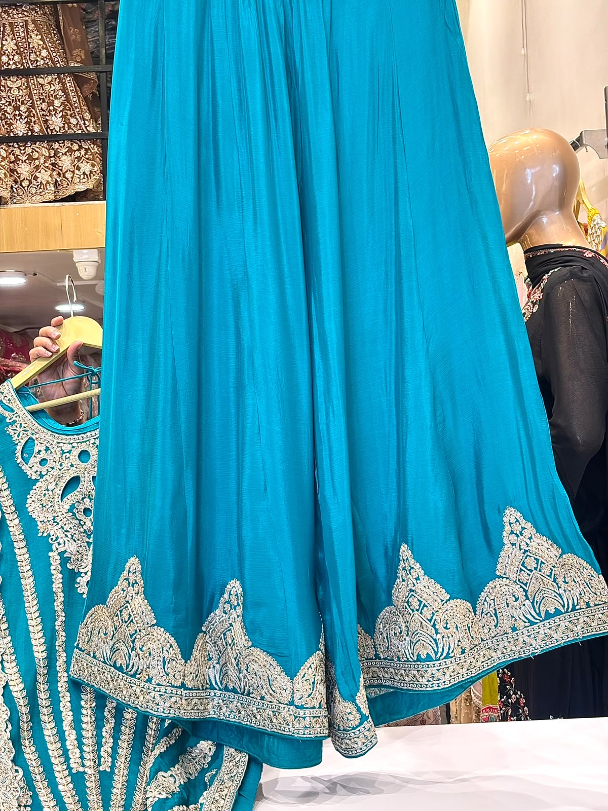 Embroidered Readymade Sharara with Flair