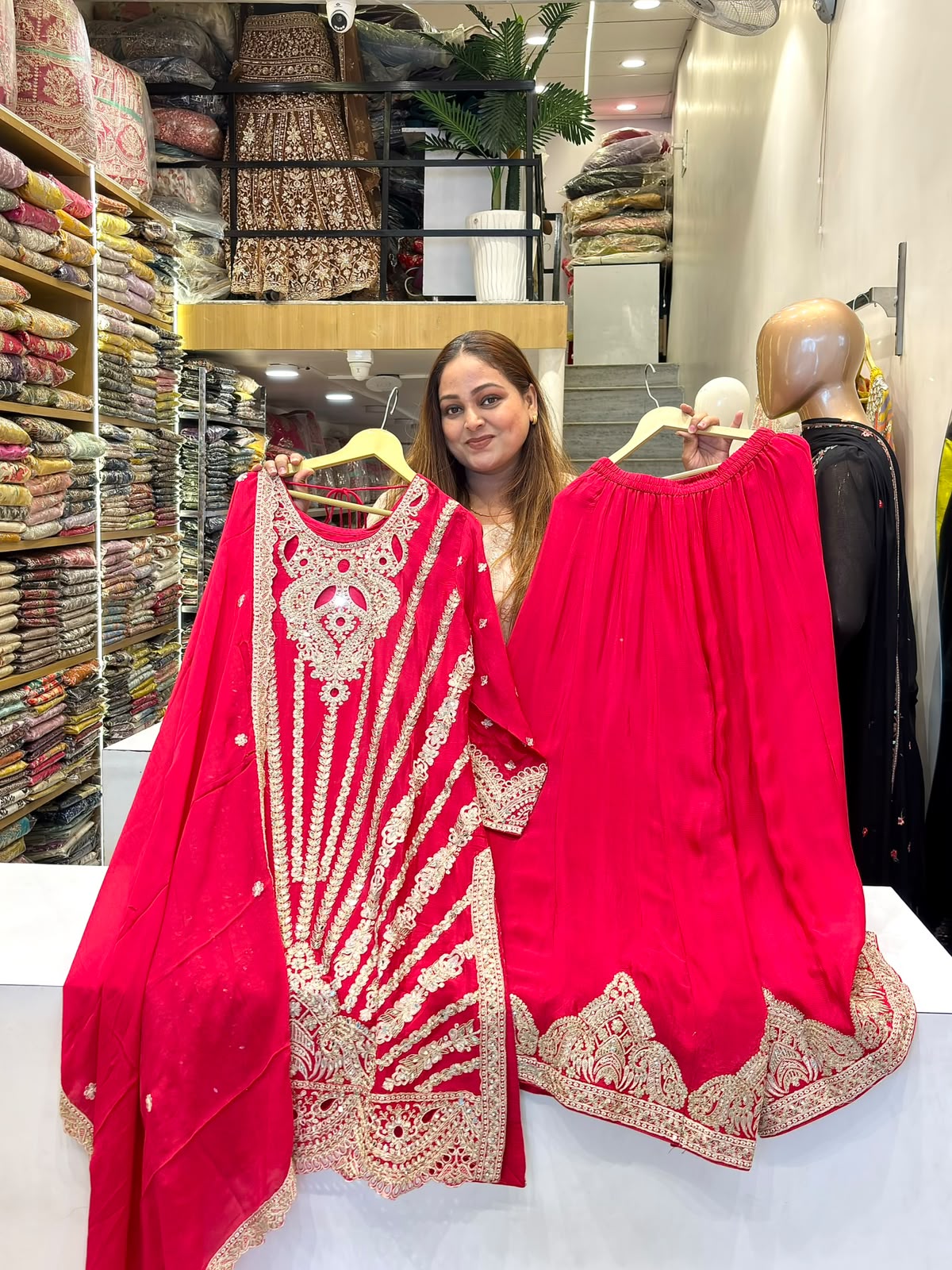 Embroidered Readymade Sharara with Flair