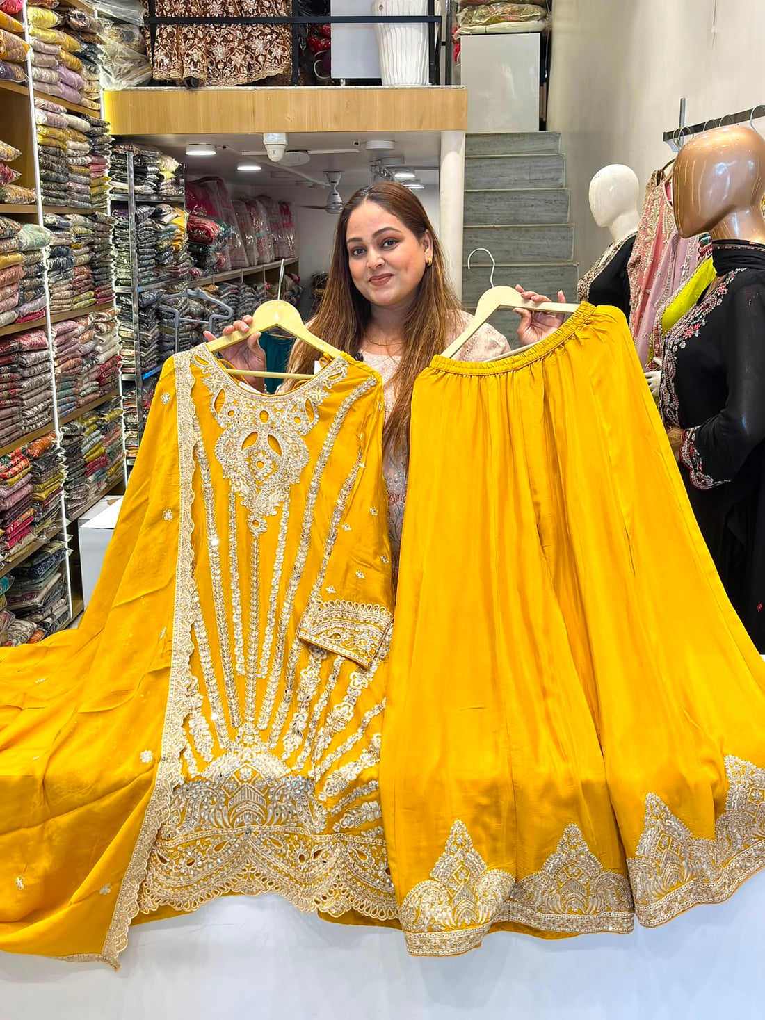 Embroidered Readymade Sharara with Flair