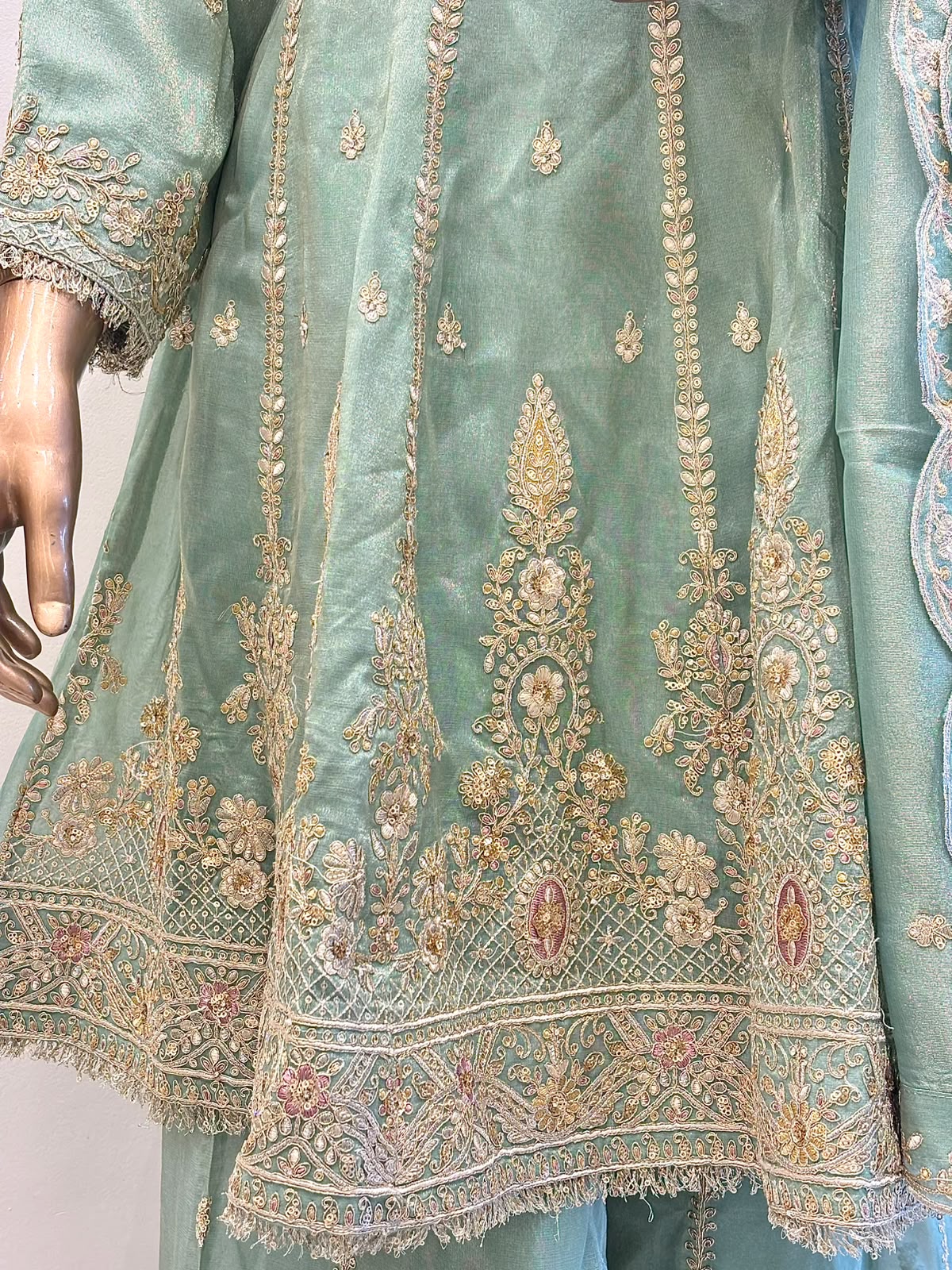 Shimmer Short Anarkali 3-Piece Dress