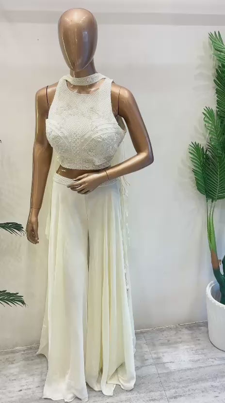 Pearl & Cutdana Indo-Western Dress