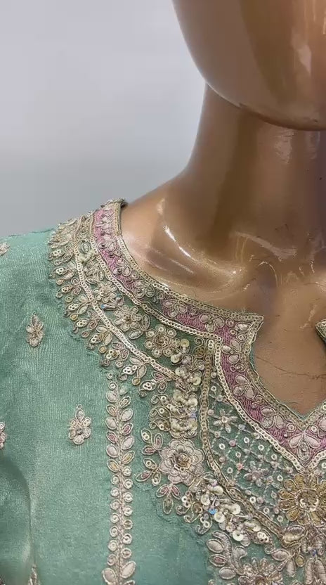 Shimmer Short Anarkali 3-Piece Dress
