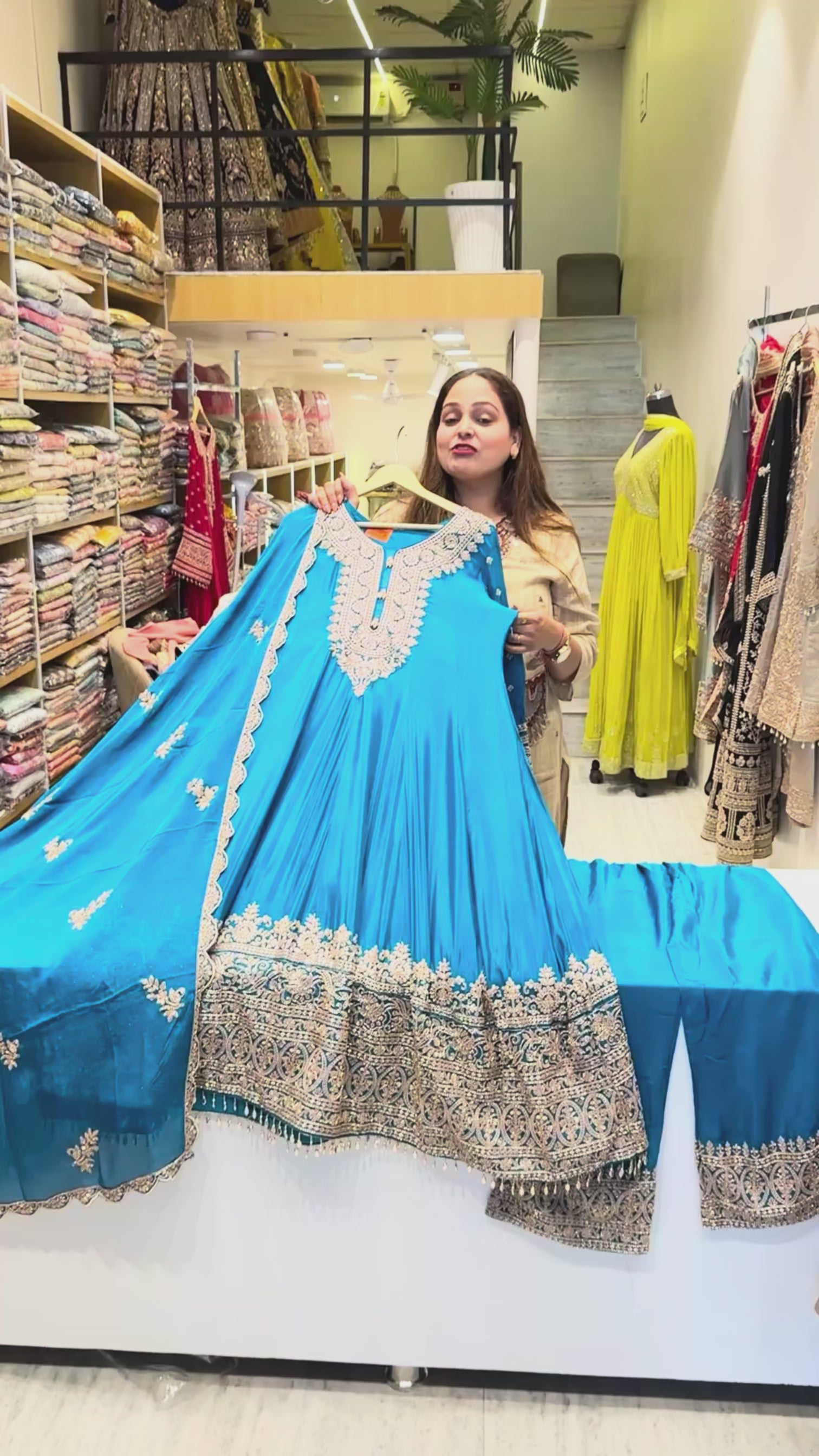 Azure Zehra Luxury Partywear Suit Set