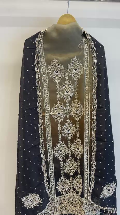 Dual-Shade Gaji Silk Unstitched Suit